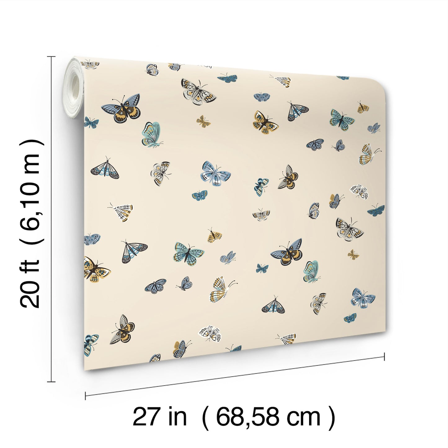 York Wallcoverings Nikki Chu Premium Peel + Stick Butterfly House Linen Peel and Stick Wallpaper Whimsical Animals and Insects Beiges  Wallpaper - PSW1649RL