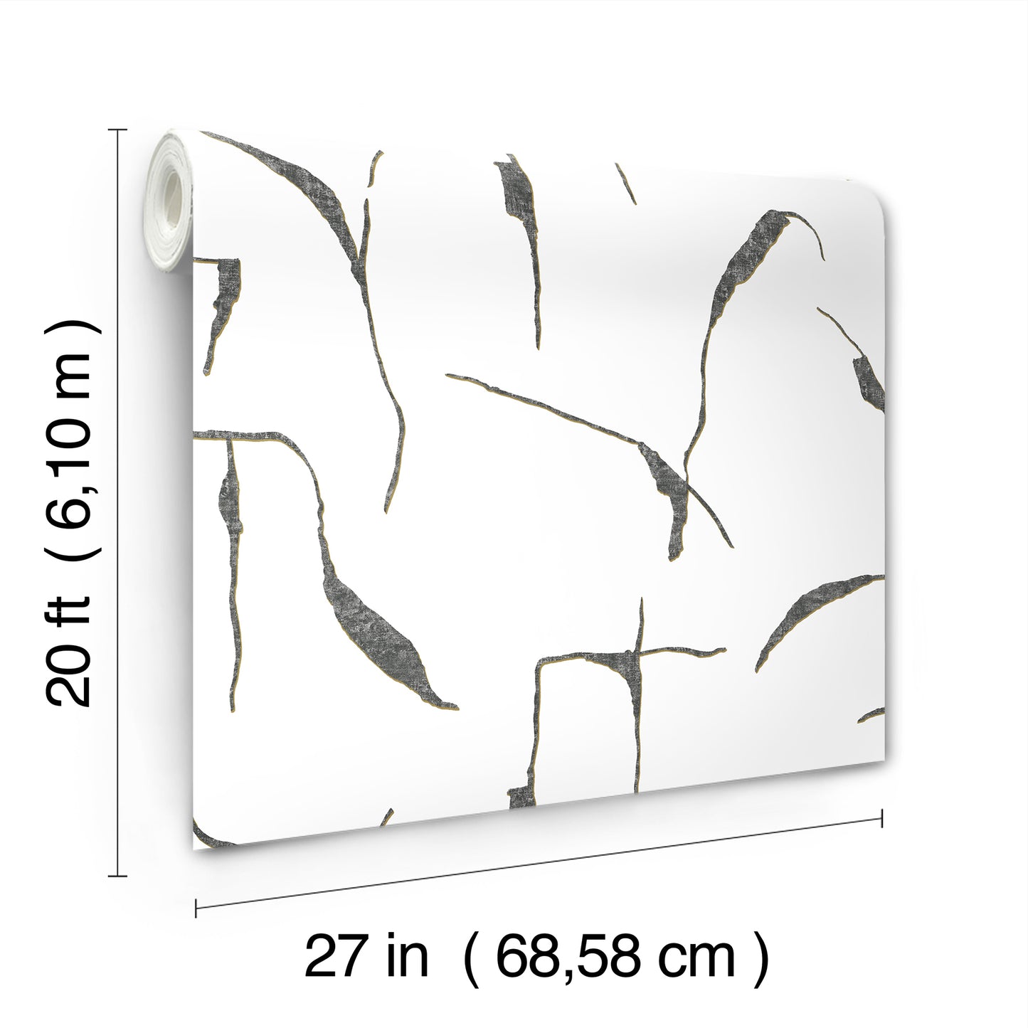 York Wallcoverings Nikki Chu Premium Peel + Stick Ivory Coast Black and Gold Premium Peel + Stick Wallpaper Modern Geometrics Blacks  Wallpaper - PSW1652RL