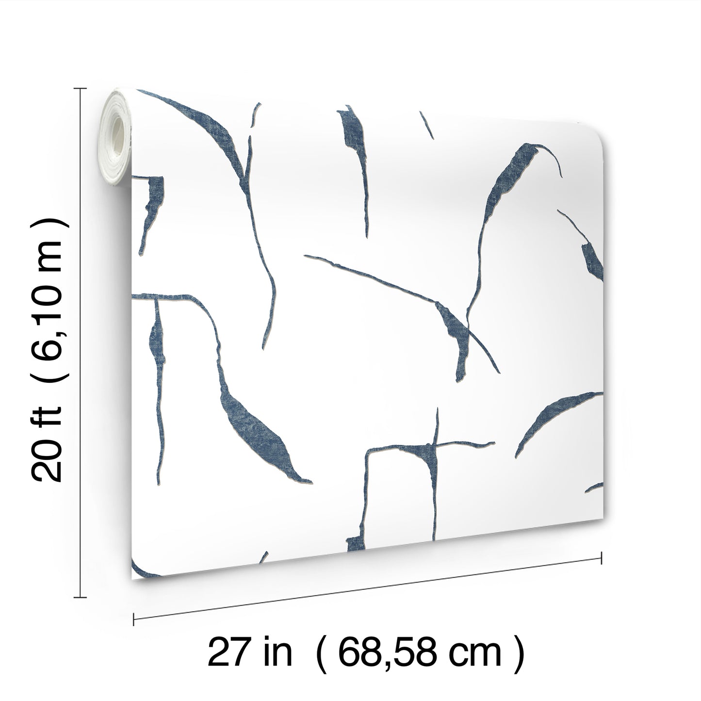 York Wallcoverings Nikki Chu Premium Peel + Stick Ivory Coast Navy and Glint Premium Peel + Stick Wallpaper Modern Geometrics Blues  Wallpaper - PSW1653RL