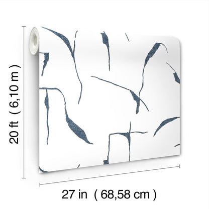 York Wallcoverings Nikki Chu Premium Peel + Stick Ivory Coast Navy and Glint Premium Peel + Stick Wallpaper Modern Geometrics Blues  Wallpaper - PSW1653RL