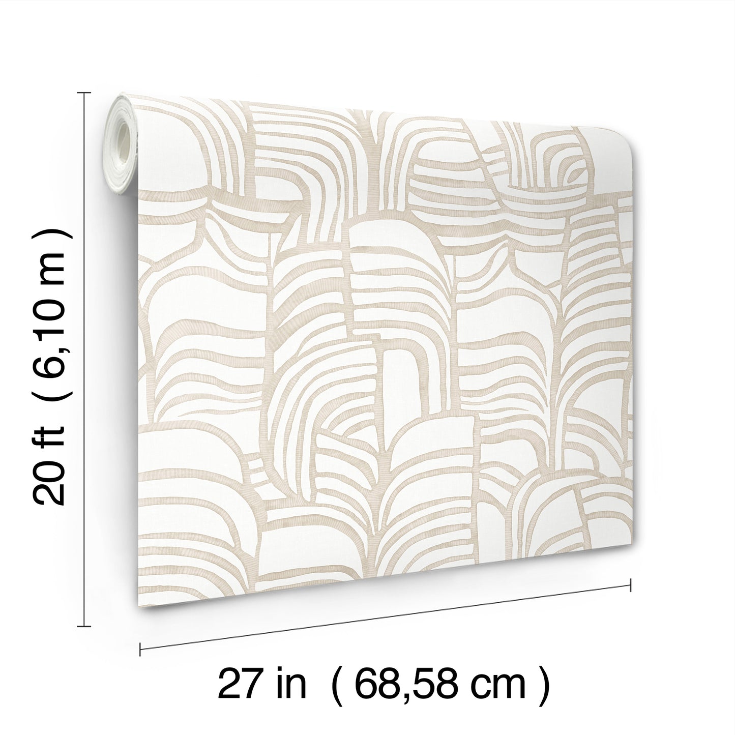 York Wallcoverings Nikki Chu Premium Peel + Stick Featherwork Linen Premium Peel + Stick Wallpaper Modern Bohemian Beiges  Wallpaper - PSW1658RL