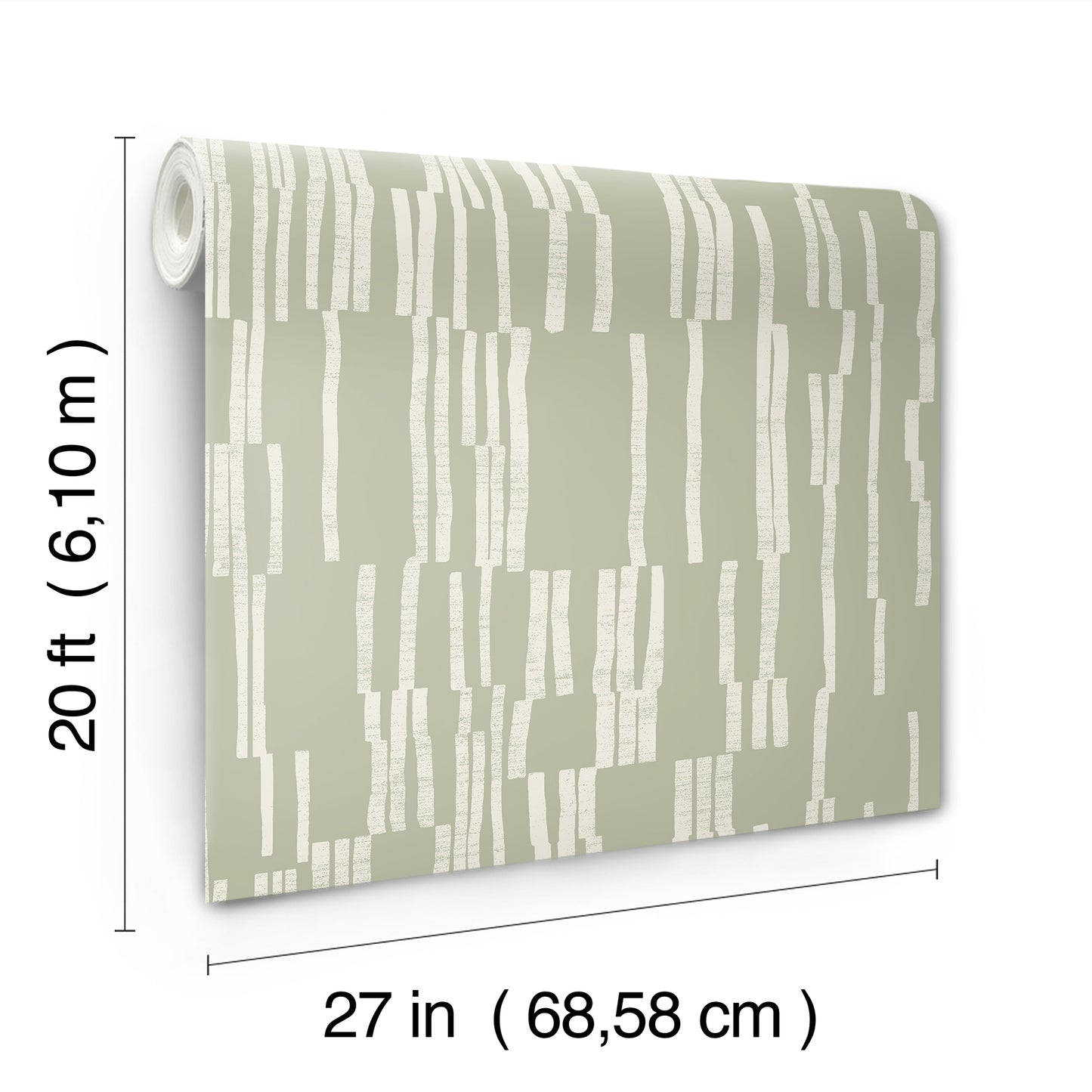 York Wallcoverings Nikki Chu Premium Peel + Stick Koso Sage Premium Peel + Stick Wallpaper Modern Stripes Greens  Wallpaper - PSW1661RL