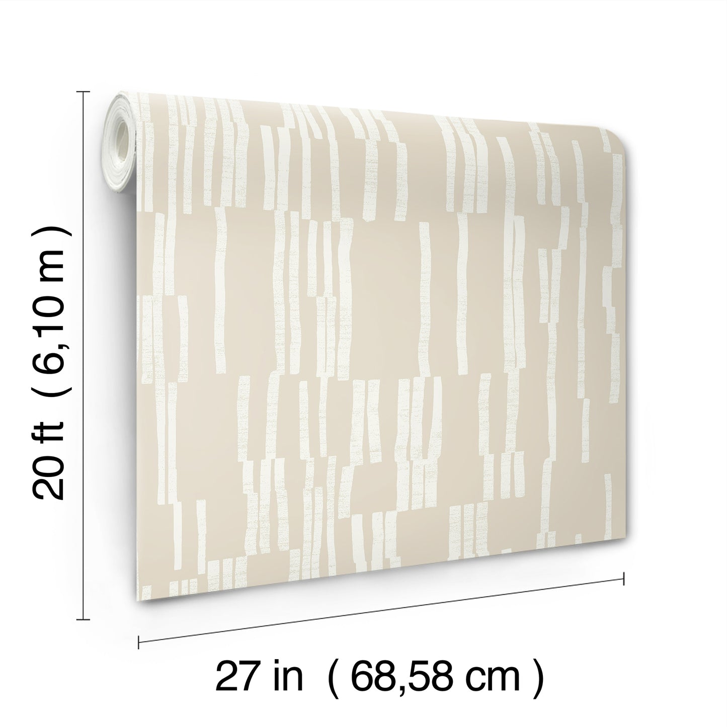 York Wallcoverings Nikki Chu Premium Peel + Stick Koso Linen Premium Peel + Stick Wallpaper Modern Stripes Beiges  Wallpaper - PSW1662RL