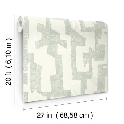 York Wallcoverings Nikki Chu Premium Peel + Stick Tribe Jade Premium Peel + Stick Wallpaper Modern Geometrics Greens  Wallpaper - PSW1668RL