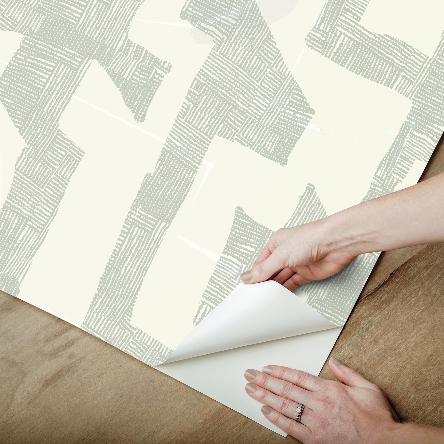 York Wallcoverings Nikki Chu Premium Peel + Stick Tribe Jade Premium Peel + Stick Wallpaper Modern Geometrics Greens  Wallpaper - PSW1668RL