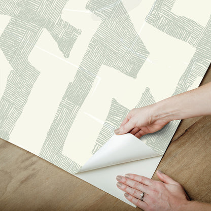 York Wallcoverings Nikki Chu Premium Peel + Stick Tribe Jade Premium Peel + Stick Wallpaper Modern Geometrics Greens  Wallpaper - PSW1668RL