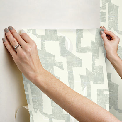 York Wallcoverings Nikki Chu Premium Peel + Stick Tribe Jade Premium Peel + Stick Wallpaper Modern Geometrics Greens  Wallpaper - PSW1668RL