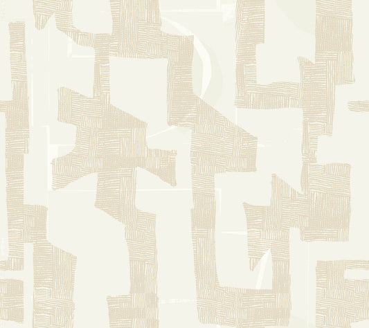 York Wallcoverings Mirth Studios Tribe Caramel Cream Premium Peel + Stick Wallpaper Modern Geometrics Yellows  Wallpaper - PSW1670RL