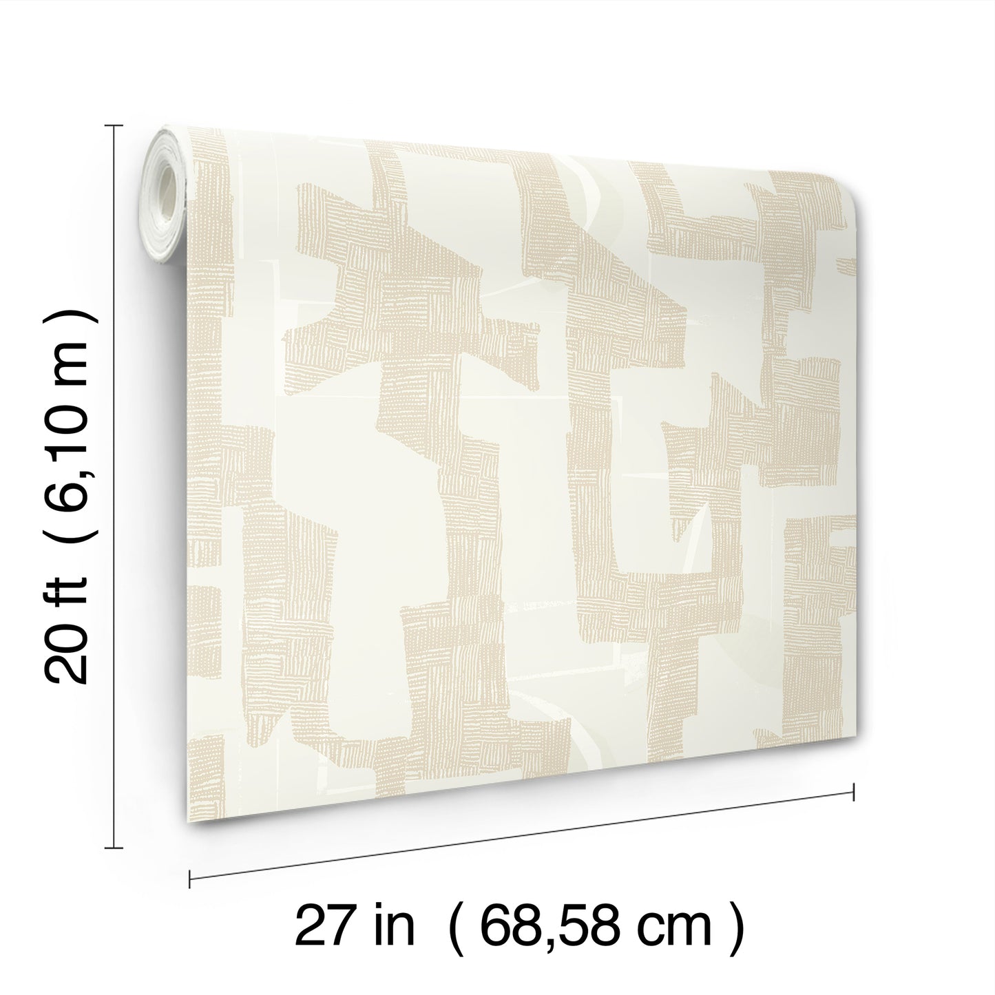 York Wallcoverings Mirth Studios Tribe Caramel Cream Premium Peel + Stick Wallpaper Modern Geometrics Yellows  Wallpaper - PSW1670RL