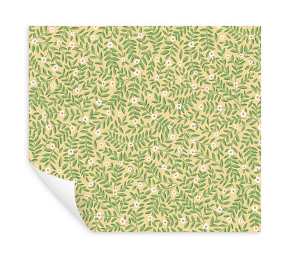 York Wallcoverings Rifle Paper Co. Elodie Gold Petite Floral Premium Peel + Stick Wallpaper Botanical Modern Gold  Wallpaper - PSW1671RL