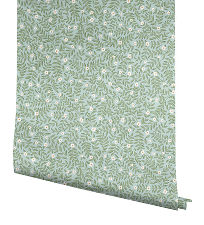 York Wallcoverings Rifle Paper Co. Elodie Light Blue Petite Floral Premium Peel + Stick Wallpaper Botanical Modern Light Blue  Wallpaper - PSW1672RL
