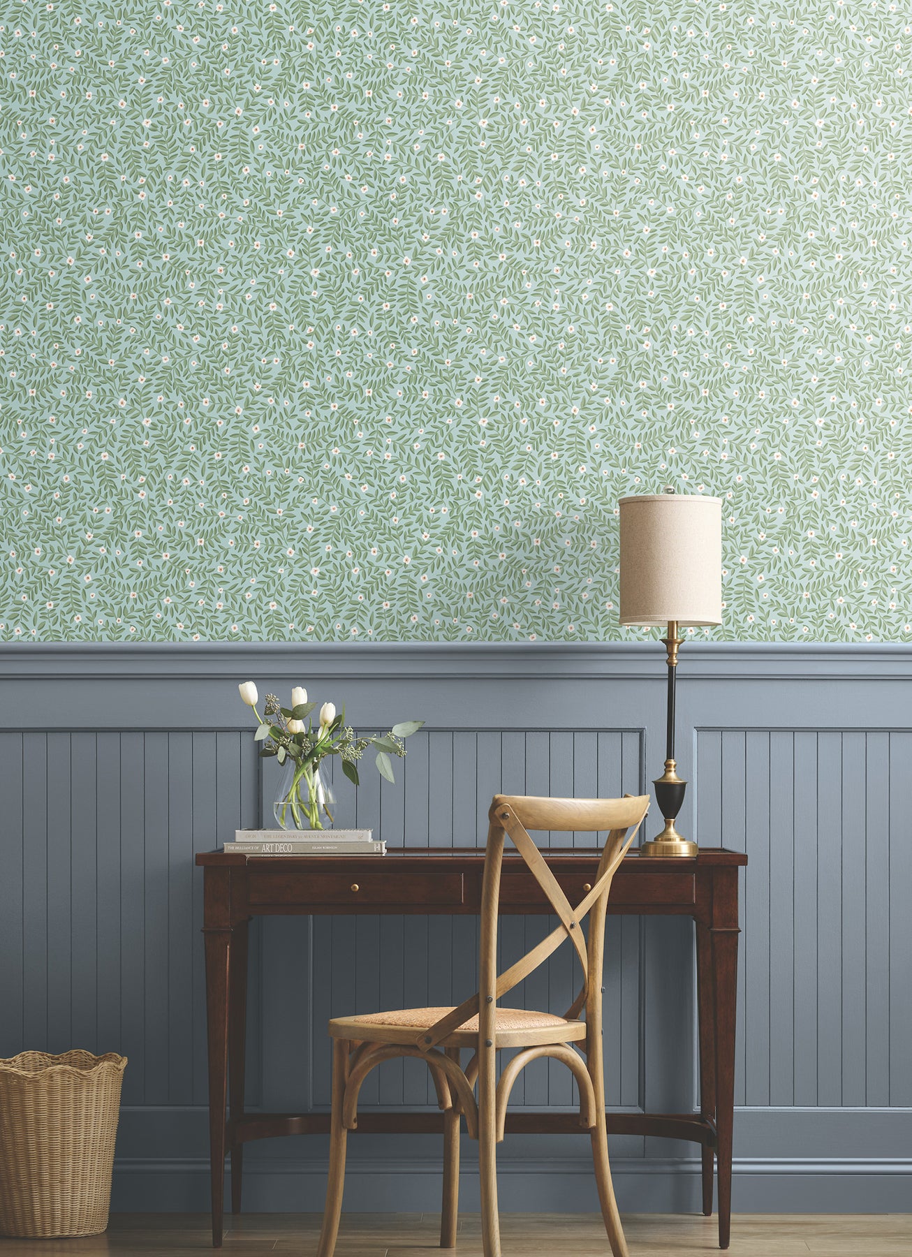 York Wallcoverings Rifle Paper Co. Elodie Light Blue Petite Floral Premium Peel + Stick Wallpaper Botanical Modern Light Blue  Wallpaper - PSW1672RL