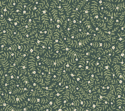 York Wallcoverings Rifle Paper Co. Elodie Evergreen Petite Floral Premium Peel + Stick Wallpaper Botanical Modern Evergreen  Wallpaper - PSW1674RL