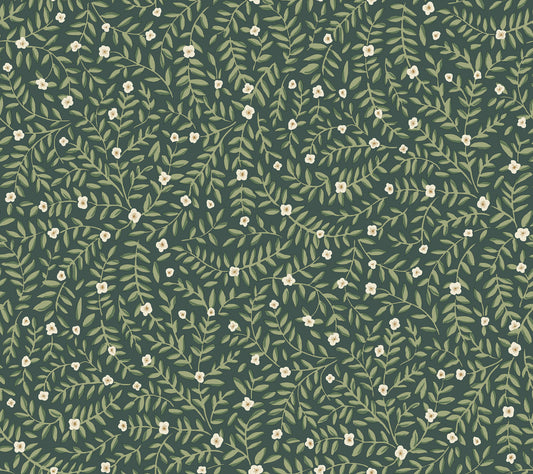 York Wallcoverings Rifle Paper Co. Elodie Evergreen Petite Floral Premium Peel + Stick Wallpaper Botanical Modern Evergreen  Wallpaper - PSW1674RL
