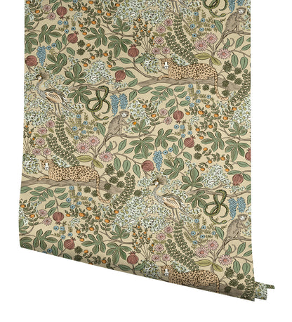 York Wallcoverings Rifle Paper Co. Safari Beige Jungle Toile Premium Peel + Stick Wallpaper Nature Whimsical Beige  Wallpaper - PSW1679RL