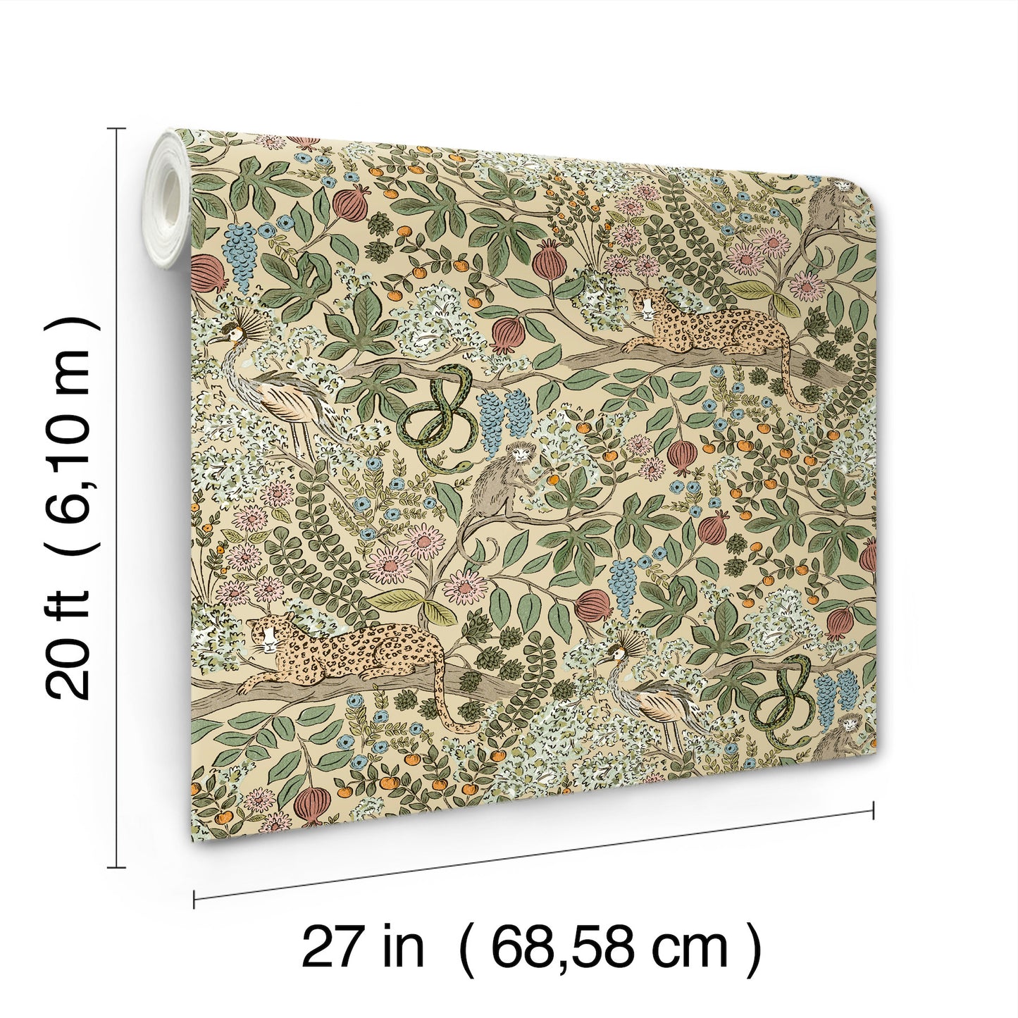 York Wallcoverings Rifle Paper Co. Safari Beige Jungle Toile Premium Peel + Stick Wallpaper Nature Whimsical Beige  Wallpaper - PSW1679RL