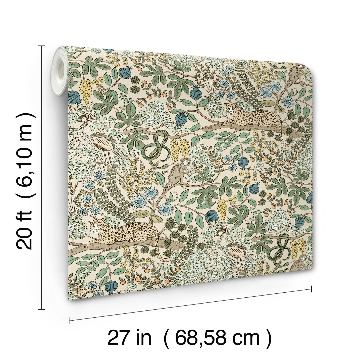 York Wallcoverings Rifle Paper Co. Safari Cream Jungle Toile Premium Peel + Stick Wallpaper Nature Whimsical Cream  Wallpaper - PSW1681RL