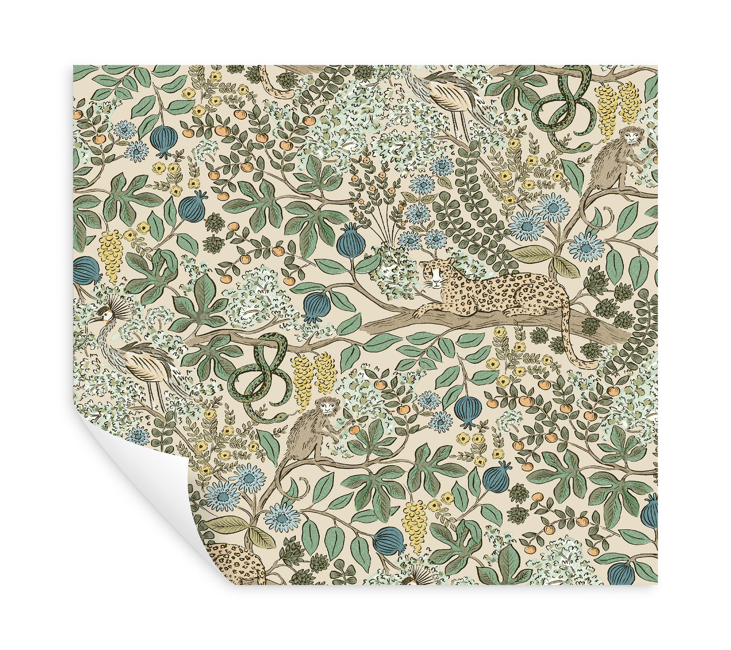 York Wallcoverings Rifle Paper Co. Safari Cream Jungle Toile Premium Peel + Stick Wallpaper Nature Whimsical Cream  Wallpaper - PSW1681RL