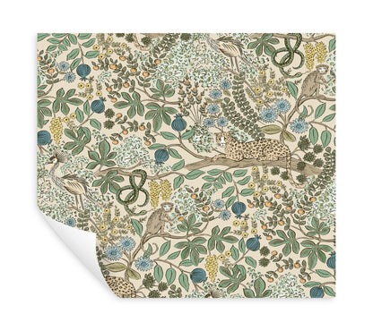 York Wallcoverings Rifle Paper Co. Safari Cream Jungle Toile Premium Peel + Stick Wallpaper Nature Whimsical Cream  Wallpaper - PSW1681RL