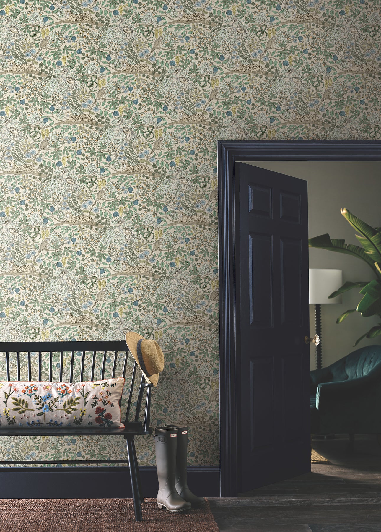 York Wallcoverings Rifle Paper Co. Safari Cream Jungle Toile Premium Peel + Stick Wallpaper Nature Whimsical Cream  Wallpaper - PSW1681RL