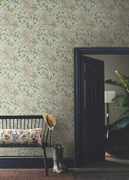 York Wallcoverings Rifle Paper Co. Safari Cream Jungle Toile Premium Peel + Stick Wallpaper Nature Whimsical Cream  Wallpaper - PSW1681RL