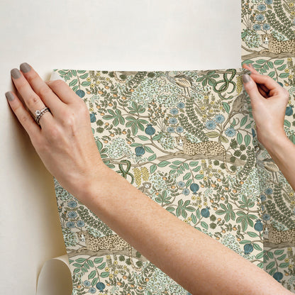 York Wallcoverings Rifle Paper Co. Safari Cream Jungle Toile Premium Peel + Stick Wallpaper Nature Whimsical Cream  Wallpaper - PSW1681RL