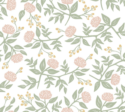 York Wallcoverings Rifle Paper Co. Peonies Blush Floral Premium Peel + Stick Wallpaper Botanical Modern Blush  Wallpaper - PSW1685RL