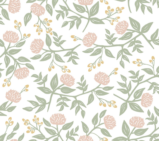 York Wallcoverings Rifle Paper Co. Peonies Blush Floral Premium Peel + Stick Wallpaper Botanical Modern Blush  Wallpaper - PSW1685RL