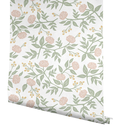 York Wallcoverings Rifle Paper Co. Peonies Blush Floral Premium Peel + Stick Wallpaper Botanical Modern Blush  Wallpaper - PSW1685RL