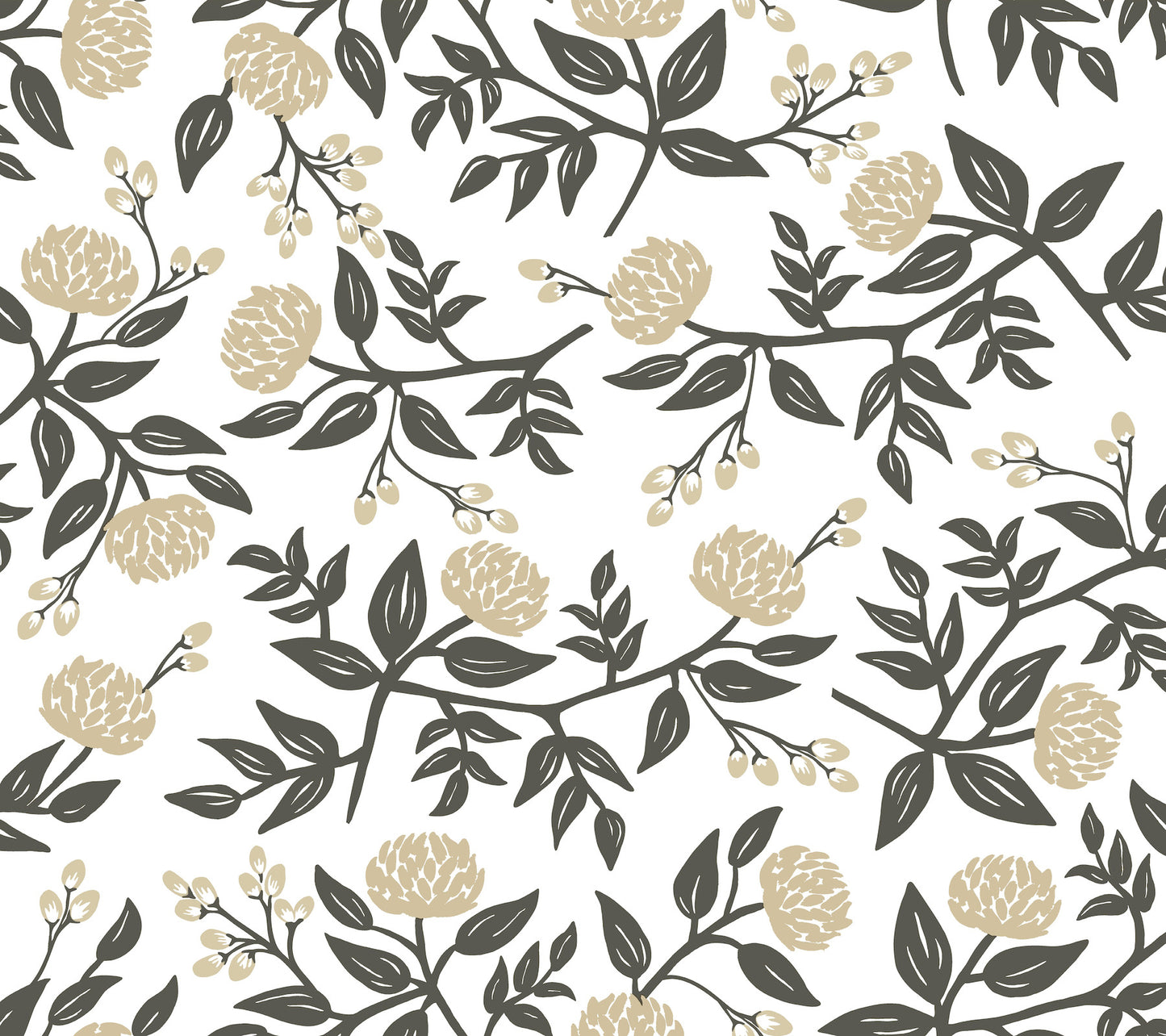 York Wallcoverings Rifle Paper Co. Peonies Gold Floral Premium Peel + Stick Wallpaper Botanical Modern Gold  Wallpaper - PSW1686RL