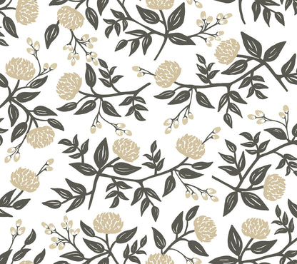 York Wallcoverings Rifle Paper Co. Peonies Gold Floral Premium Peel + Stick Wallpaper Botanical Modern Gold  Wallpaper - PSW1686RL