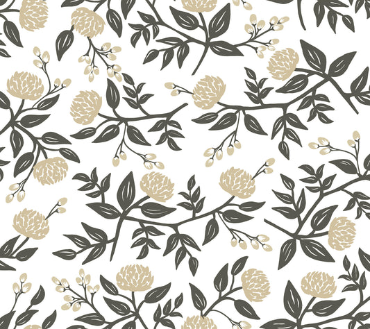 York Wallcoverings Rifle Paper Co. Peonies Gold Floral Premium Peel + Stick Wallpaper Botanical Modern Gold  Wallpaper - PSW1686RL