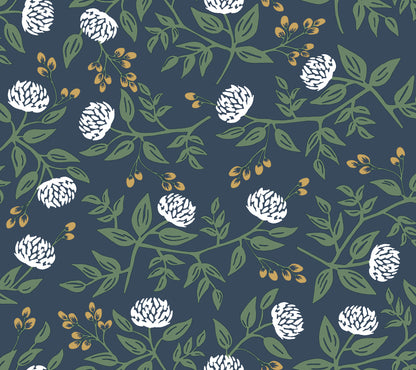 York Wallcoverings Rifle Paper Co. Peonies Navy Floral Premium Peel + Stick Wallpaper Botanical Modern Navy  Wallpaper - PSW1687RL