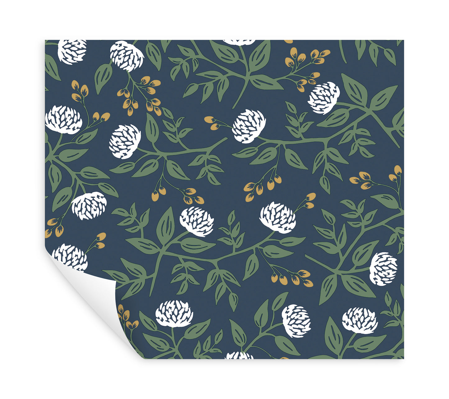 York Wallcoverings Rifle Paper Co. Peonies Navy Floral Premium Peel + Stick Wallpaper Botanical Modern Navy  Wallpaper - PSW1687RL