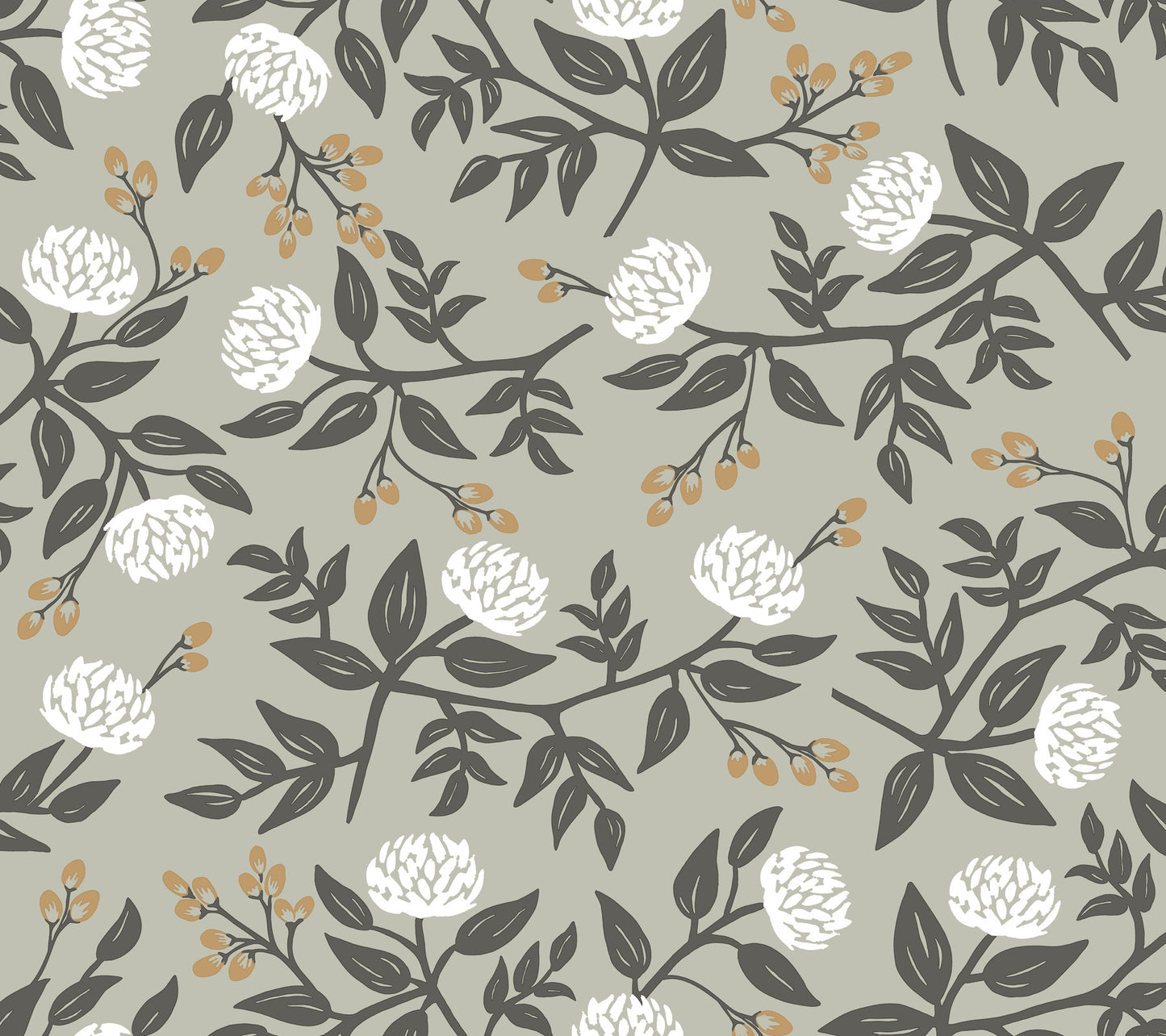 York Wallcoverings Rifle Paper Co. Peonies Grey Floral Premium Peel + Stick Wallpaper Botanical Modern Grey  Wallpaper - PSW1688RL