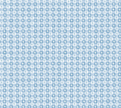 York Wallcoverings Rifle Paper Co. Daisy Gingham Blue Floral Check Premium Peel + Stick Wallpaper Graphics Whimsical Blue  Wallpaper - PSW1689RL