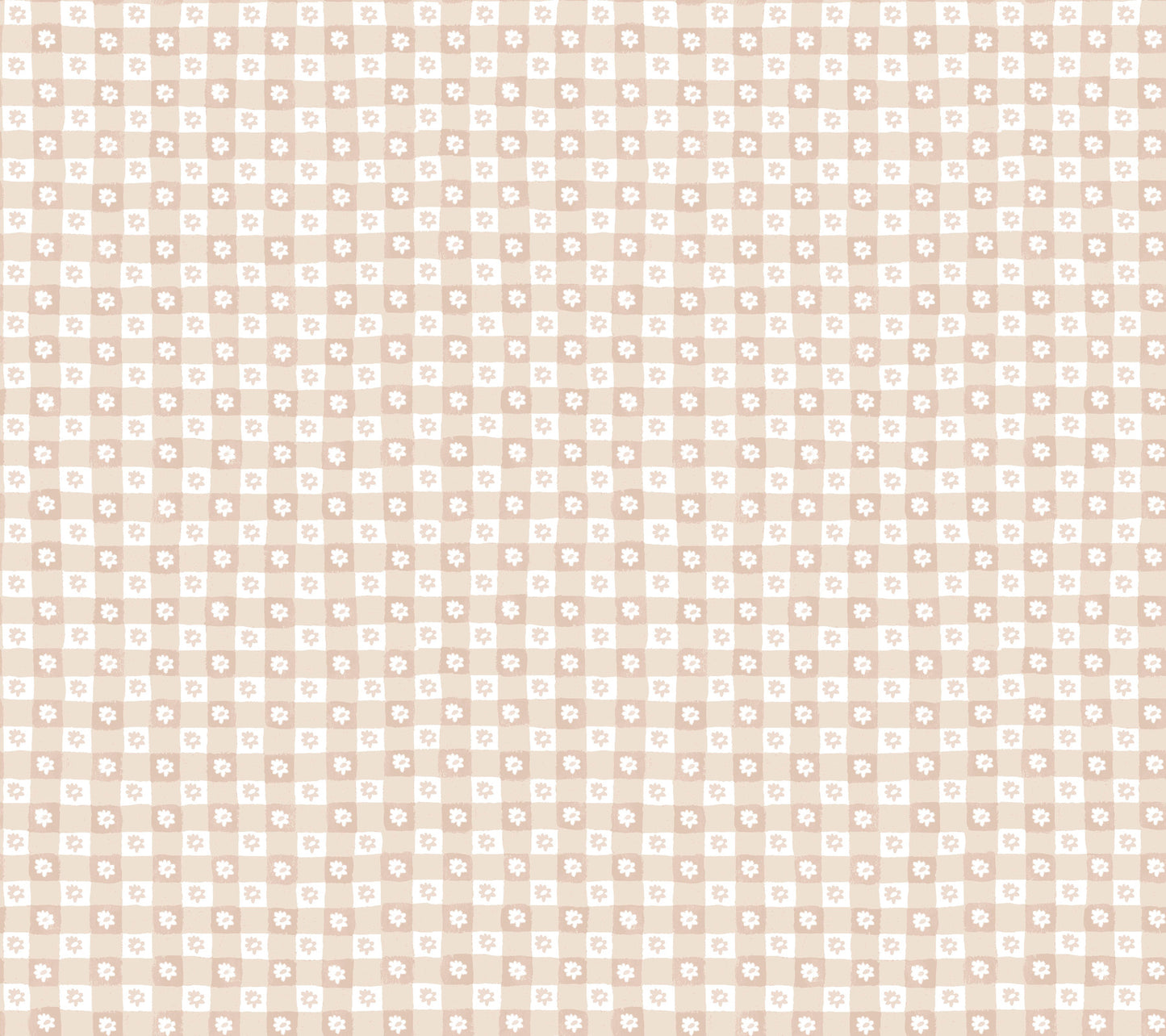 York Wallcoverings Rifle Paper Co. Daisy Gingham Blush Floral Check Premium Peel + Stick Wallpaper Graphics Whimsical Blush  Wallpaper - PSW1690RL