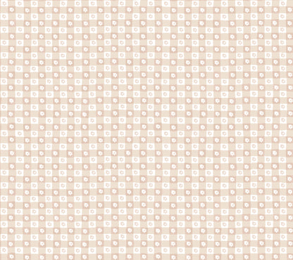 York Wallcoverings Rifle Paper Co. Daisy Gingham Blush Floral Check Premium Peel + Stick Wallpaper Graphics Whimsical Blush  Wallpaper - PSW1690RL