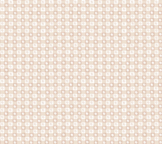 York Wallcoverings Rifle Paper Co. Daisy Gingham Blush Floral Check Premium Peel + Stick Wallpaper Graphics Whimsical Blush  Wallpaper - PSW1690RL