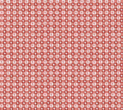 York Wallcoverings Rifle Paper Co. Daisy Gingham Red Floral Check Premium Peel + Stick Wallpaper Graphics Whimsical Red  Wallpaper - PSW1691RL