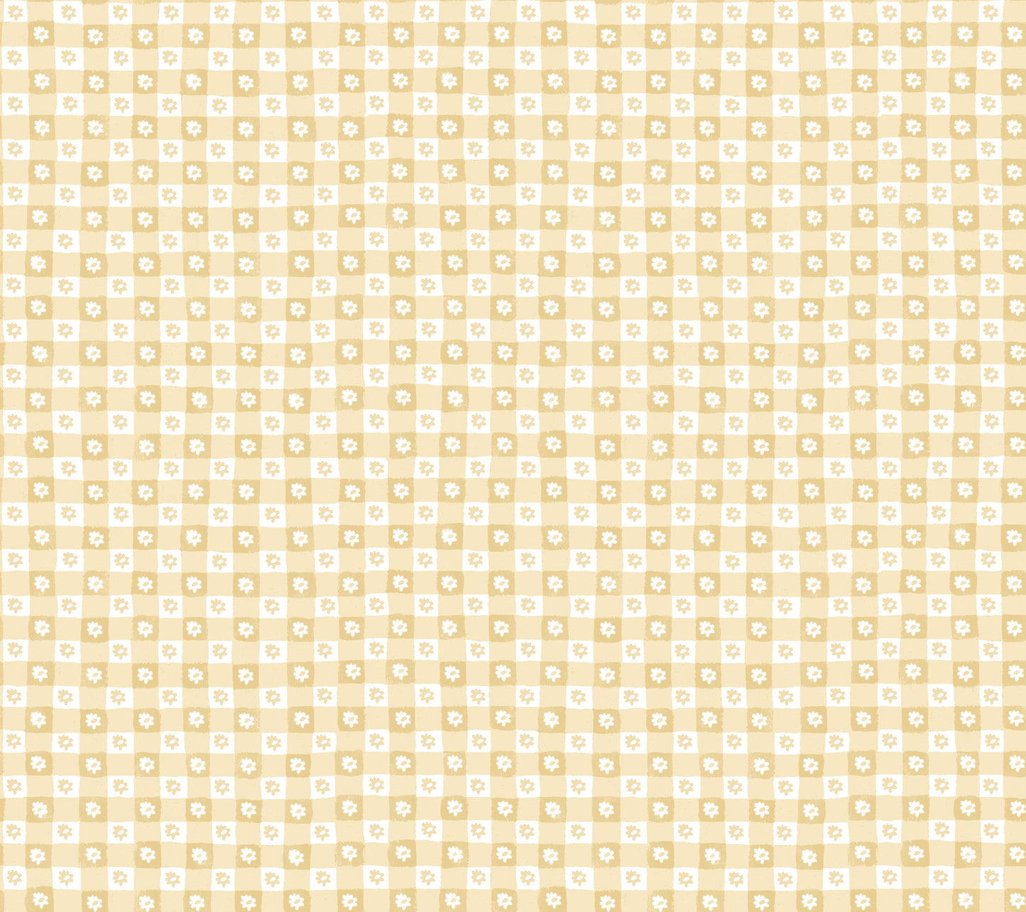 York Wallcoverings Rifle Paper Co. Daisy Gingham Yellow Floral Check Premium Peel + Stick Wallpaper Graphics Whimsical Yellow  Wallpaper - PSW1692RL