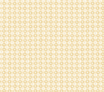 York Wallcoverings Rifle Paper Co. Daisy Gingham Yellow Floral Check Premium Peel + Stick Wallpaper Graphics Whimsical Yellow  Wallpaper - PSW1692RL