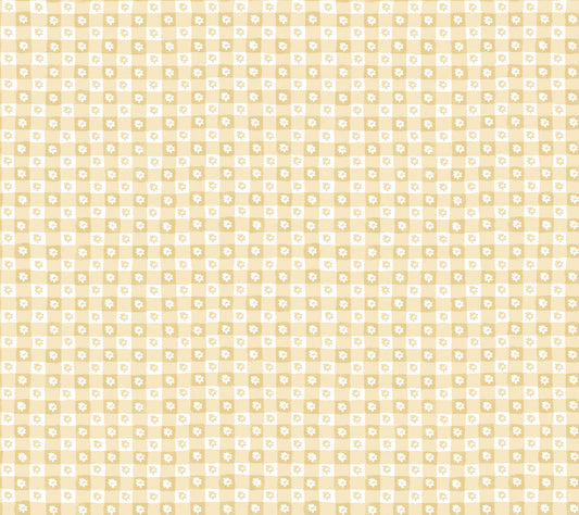 York Wallcoverings Rifle Paper Co. Daisy Gingham Yellow Floral Check Premium Peel + Stick Wallpaper Graphics Whimsical Yellow  Wallpaper - PSW1692RL