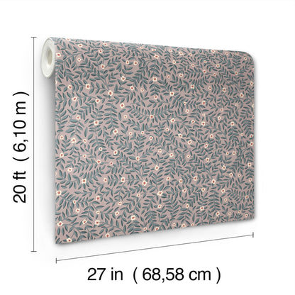 York Wallcoverings Rifle Paper Co. Elodie Lavender Petite Floral Premium Peel + Stick Wallpaper Botanical Modern Lavender  Wallpaper - PSW1693RL