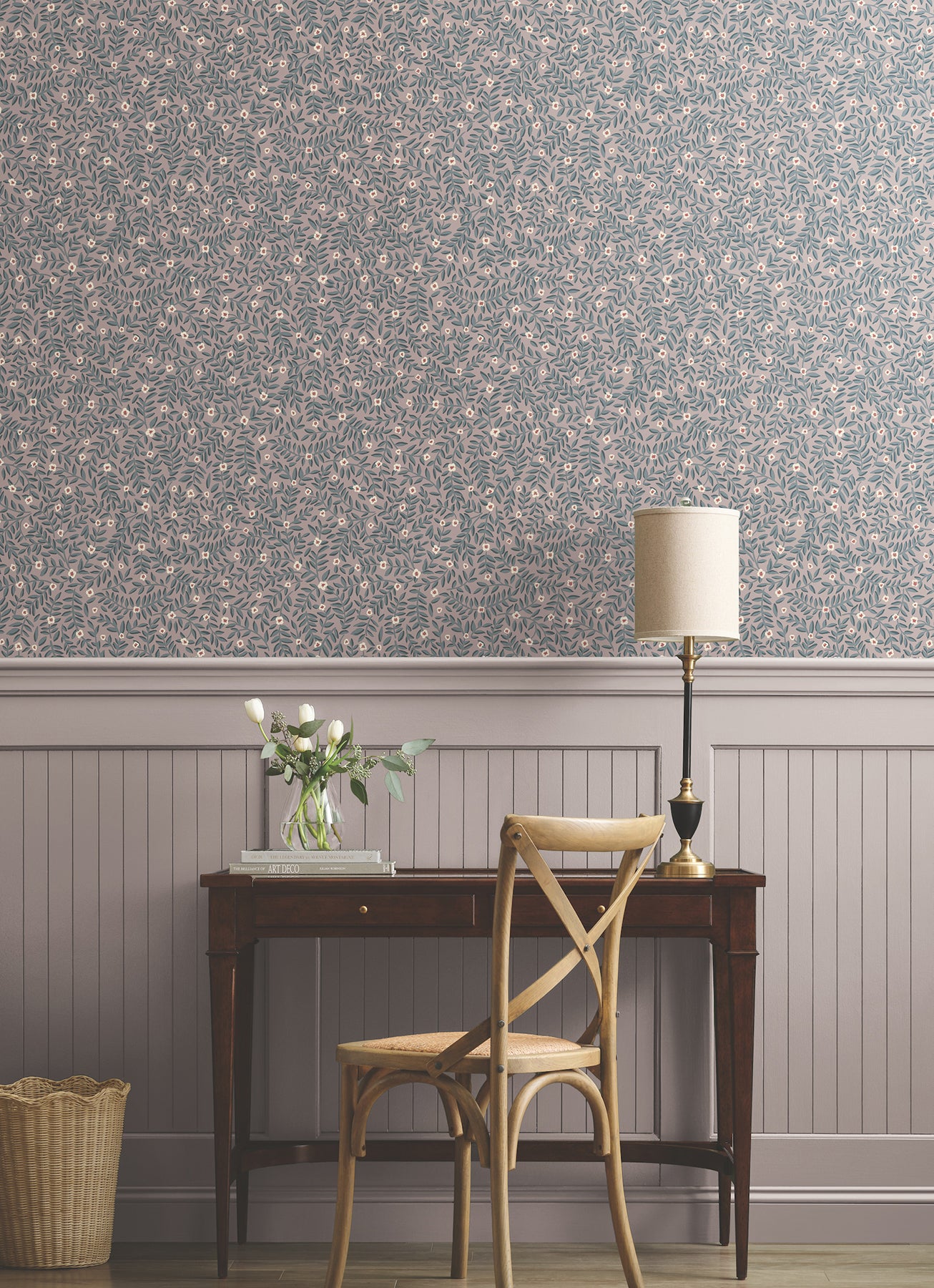 York Wallcoverings Rifle Paper Co. Elodie Lavender Petite Floral Premium Peel + Stick Wallpaper Botanical Modern Lavender  Wallpaper - PSW1693RL