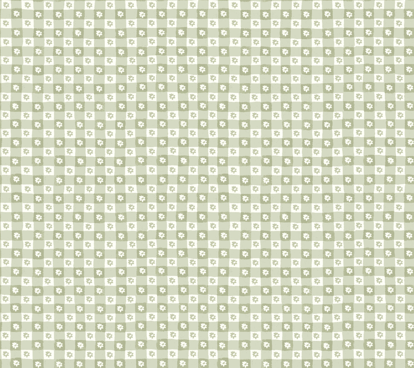 York Wallcoverings Rifle Paper Co. Daisy Gingham Green Floral Check Premium Peel + Stick Wallpaper Graphics Whimsical Green  Wallpaper - PSW1694RL