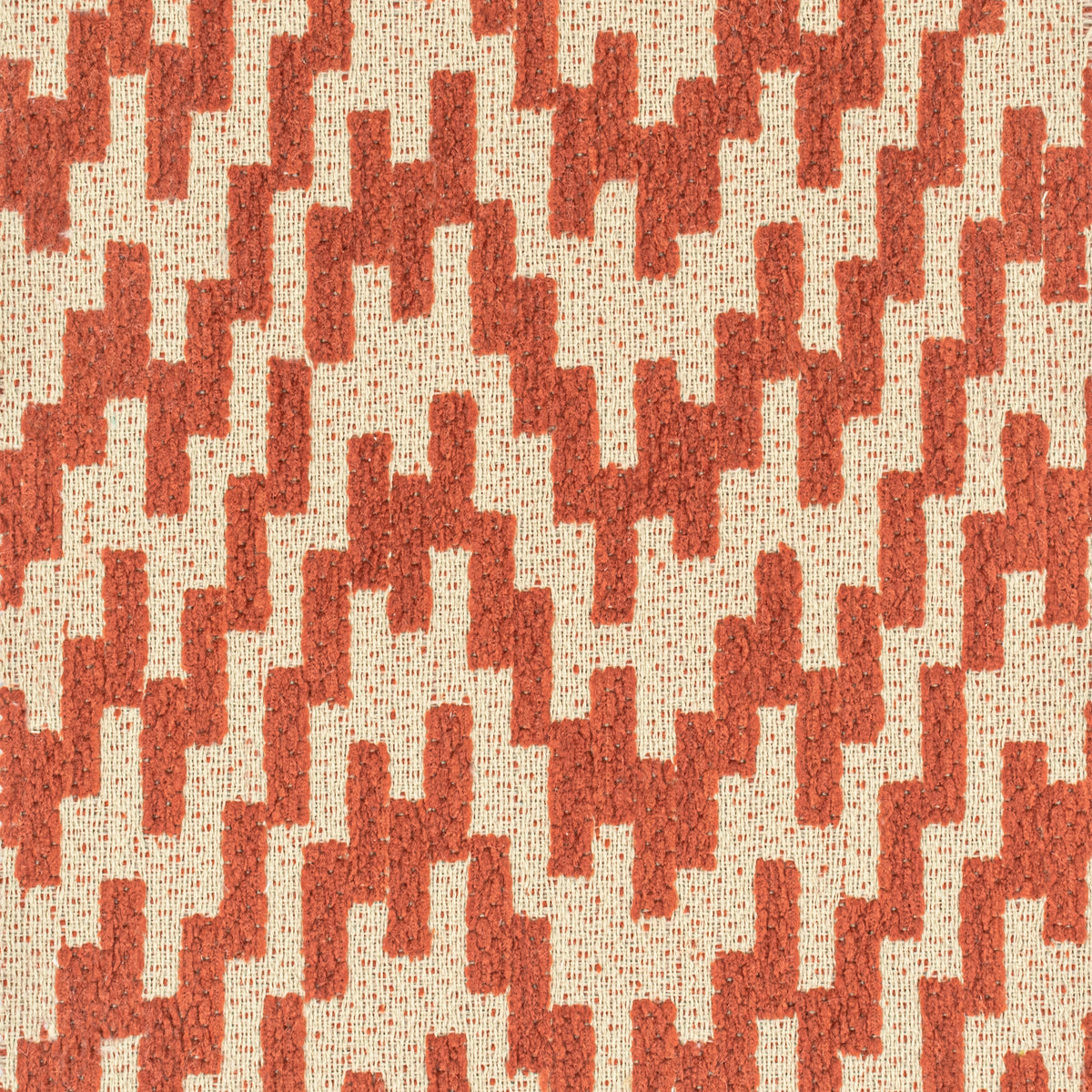 STOUT TEXTILES  UPHOLSTERY,CHENILLE TRADITIONAL, GEOMETRIC PAPRIKA   - PULS-1