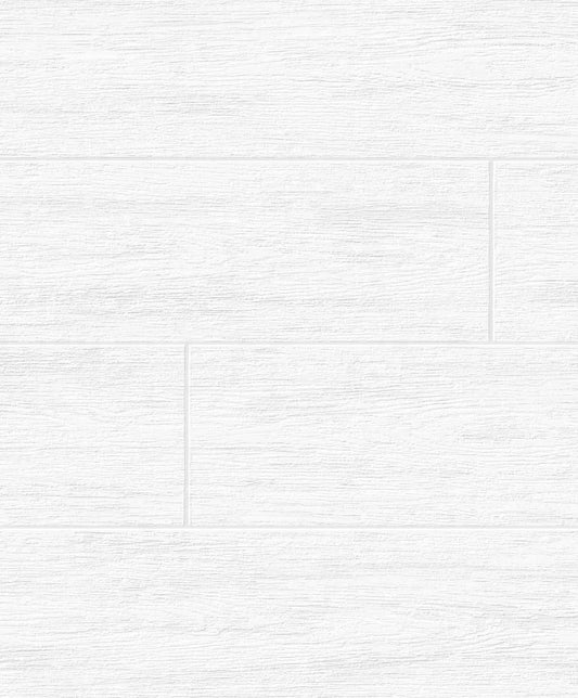 Seabrook Designs Paintable Wallpaper Faux Shiplap Wood Coastal White Matte Sidewall - PW20000