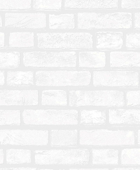 Seabrook Designs Paintable Wallpaper Vintage Brick Brick Industrial White Matte Sidewall - PW20400