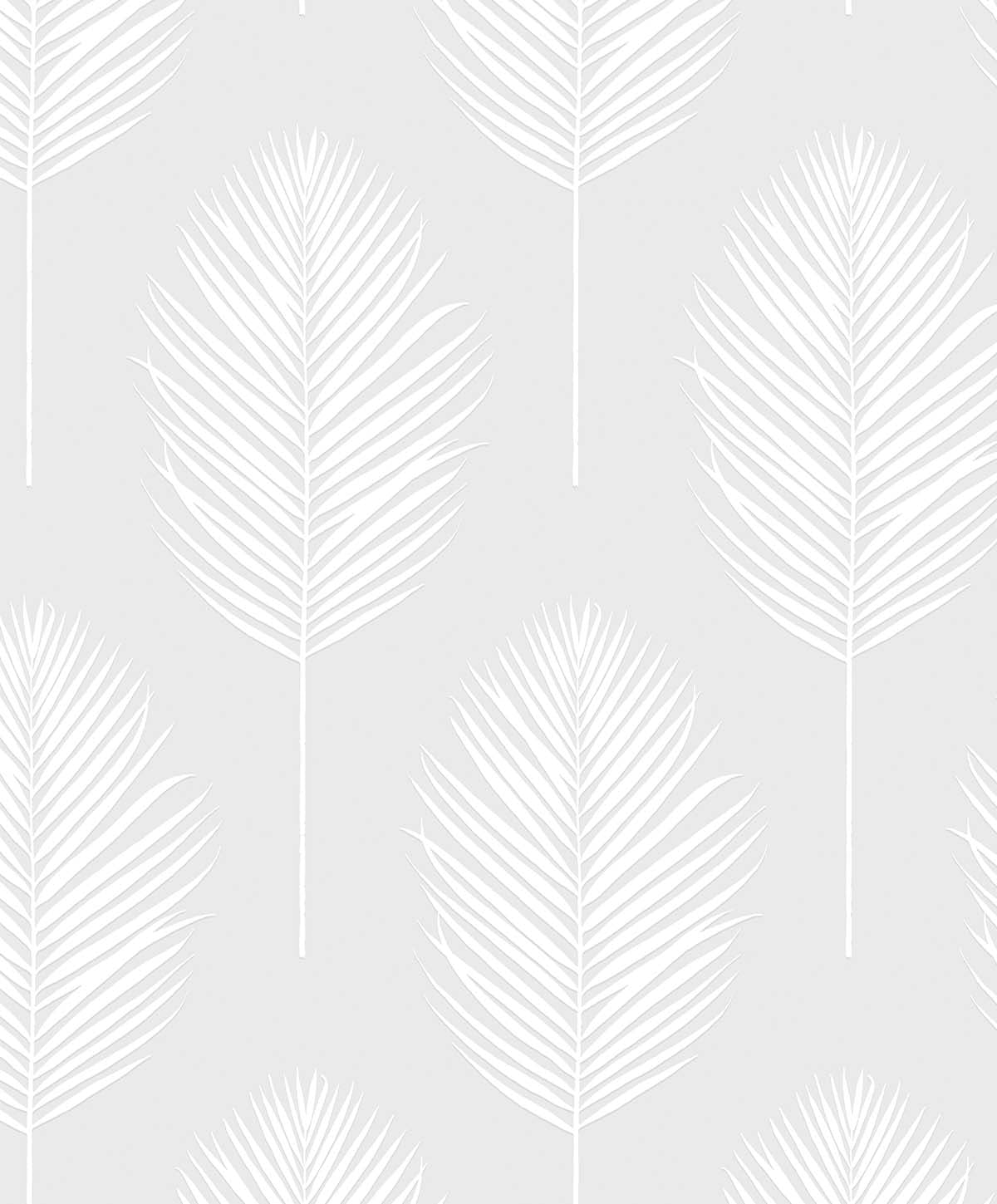 Seabrook Designs Paintable Wallpaper Palm Leaf Palm Leaf Coastal White Matte Sidewall - PW20600